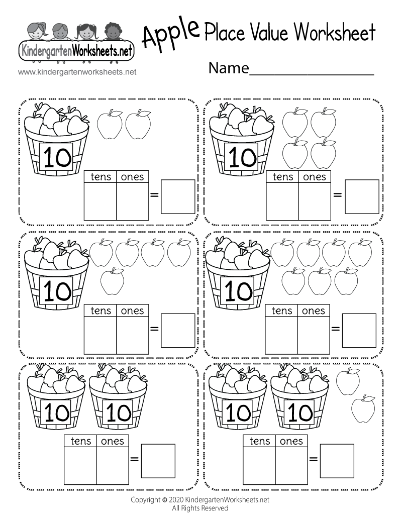 Free Printable Apple Place Value Worksheet Free Printable Apple Place Value Worksheet