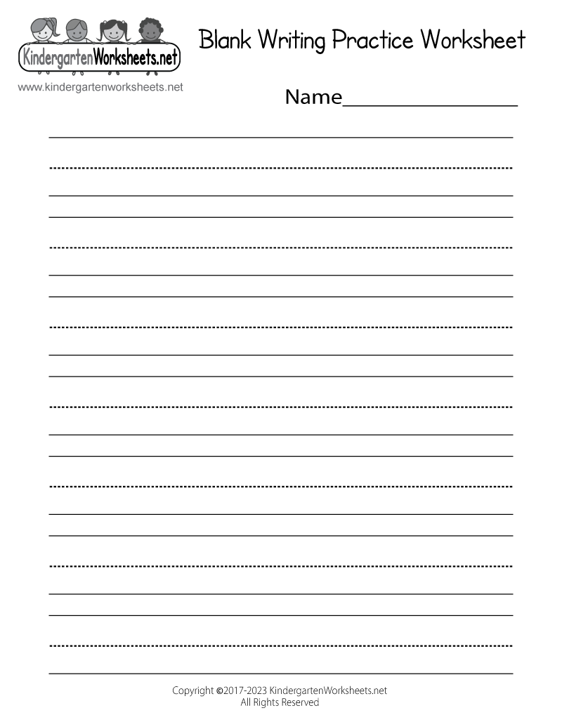 Free Printable Blank Writing Practice Worksheet Free Printable Blank Writing Practice Worksheet