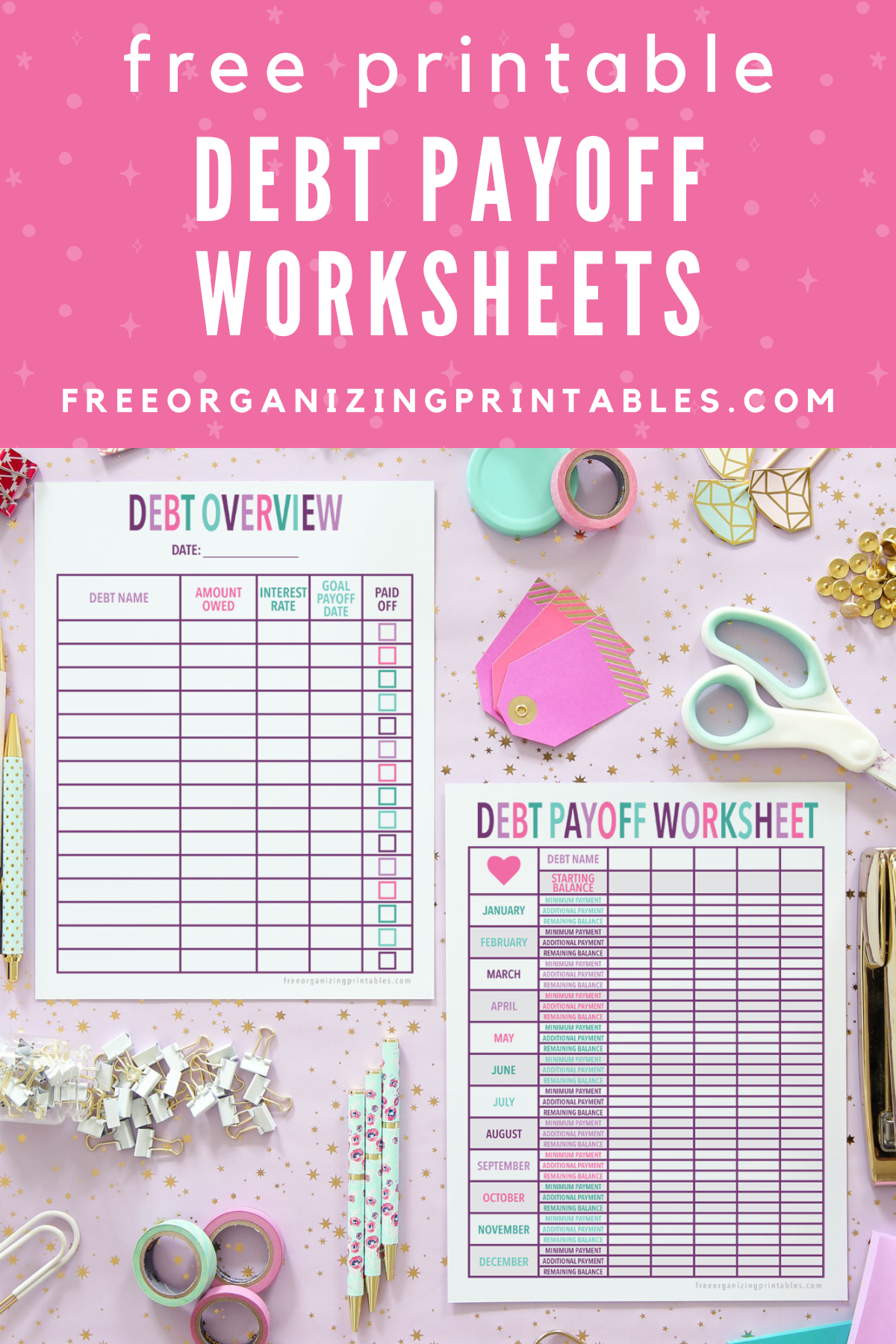 Free Printable Debt Payoff Planner Free Organizing Printables Free Printable Debt Payoff Planner Free Organizing Printables