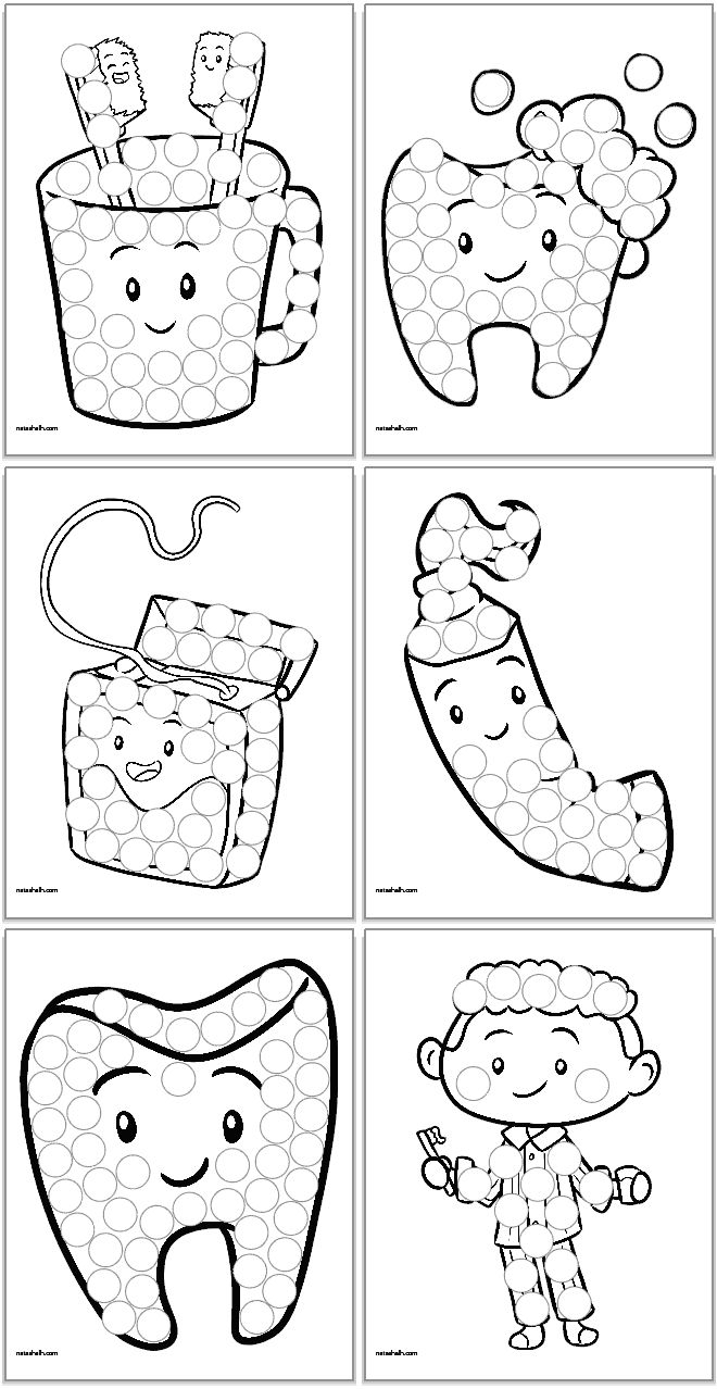 Free Printable Dental Health Dot Marker Coloring Pages Dental Health Preschool Crafts Dental Health Crafts 
