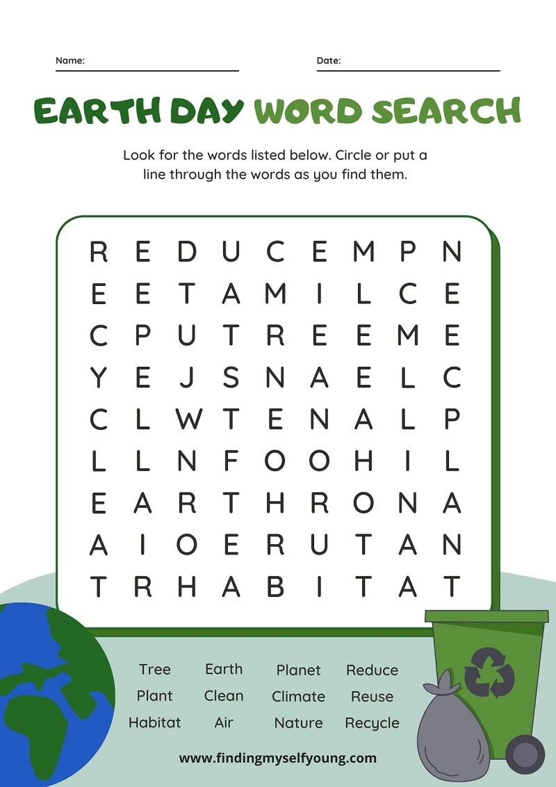 earth day worksheet for kindergarten