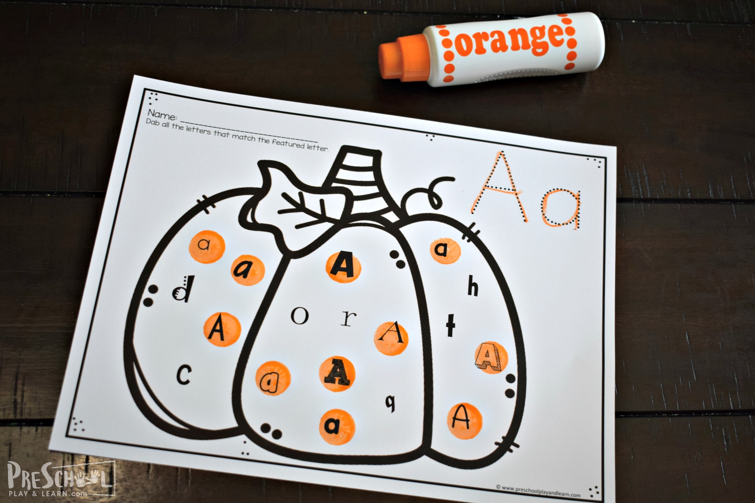 Free Printable Fall Pumpkin Find The Letter Worksheets Activity