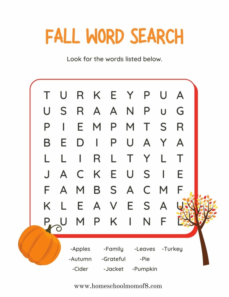 Free Printable Fall Worksheets HomeSchool Mom Of 8