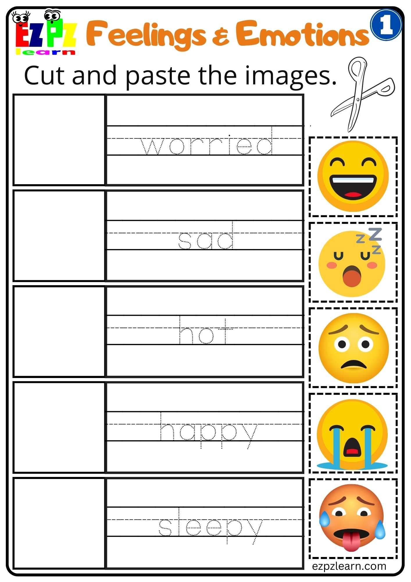 feelings worksheet preschool