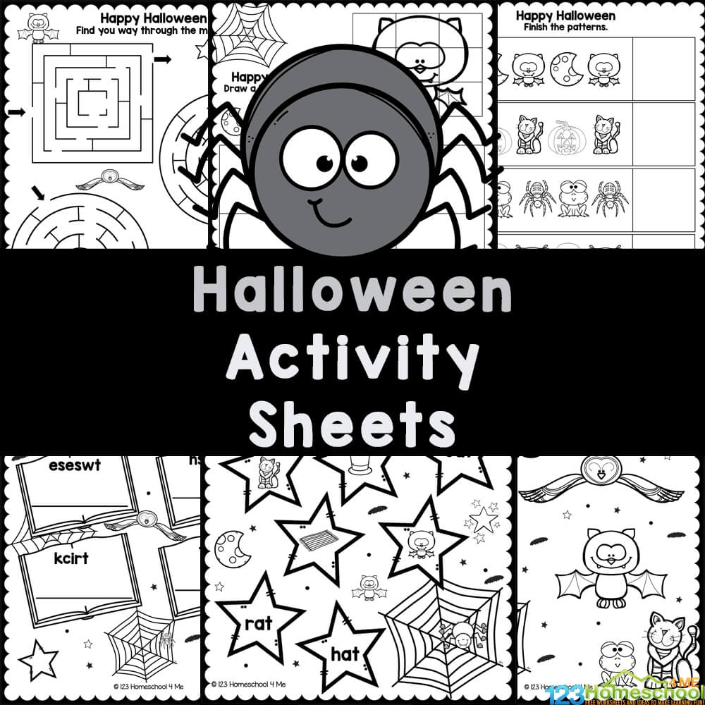 FREE Printable Halloween Activity Worksheets For Kids