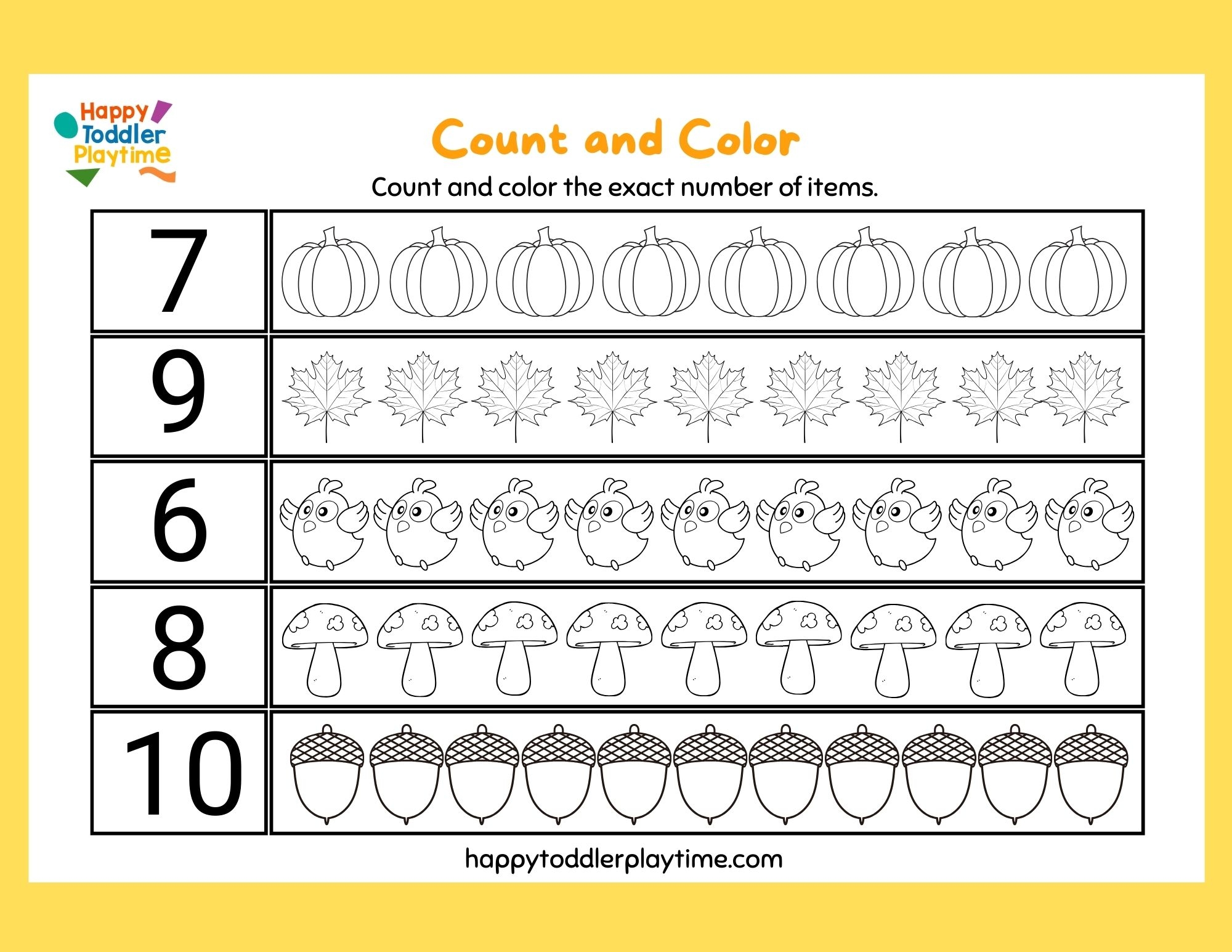Free Printable Kindergarten Counting Worksheets Happy Toddler Playtime