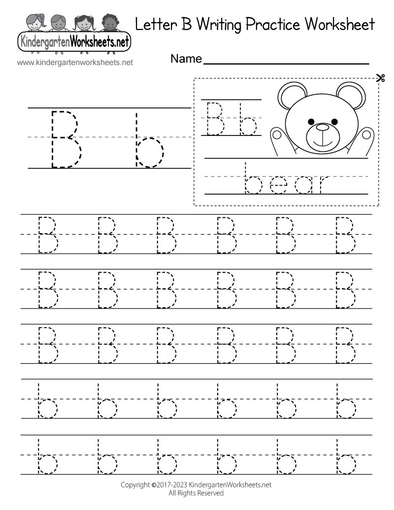 Free Printable Letter B Writing Practice Worksheet Free Printable Letter B Writing Practice Worksheet