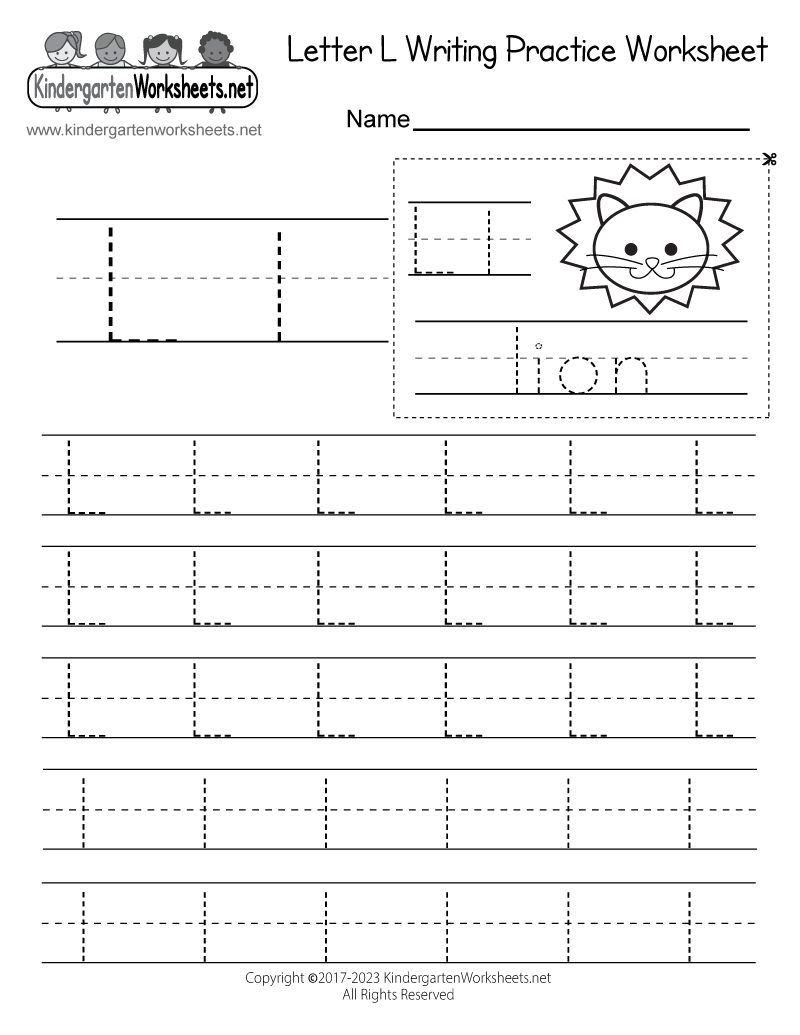 Free Printable Letter L Writing Practice Worksheet Free Printable Letter L Writing Practice Worksheet