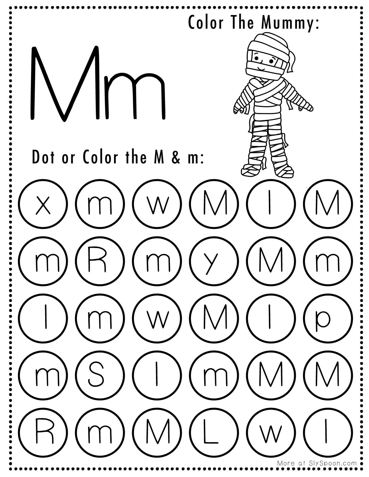 Free Printable Letter M Worksheets Sly Spoon