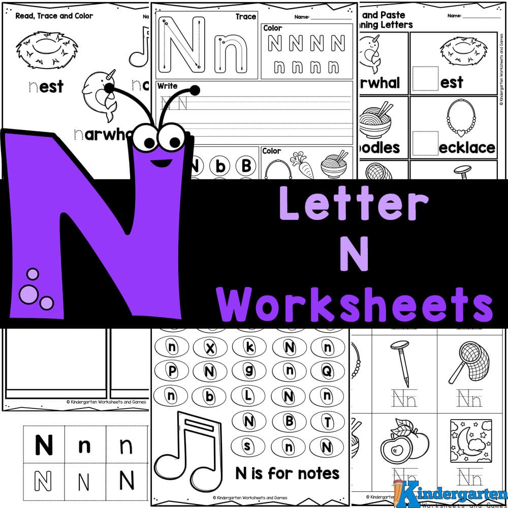 kindergarten worksheets letter n