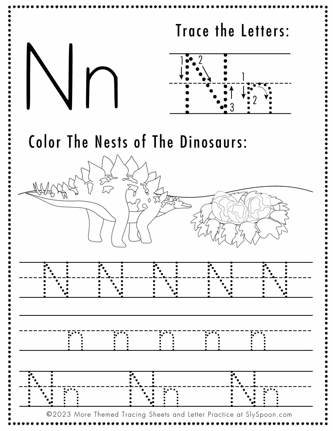 Free Printable Letter N Worksheets Sly Spoon