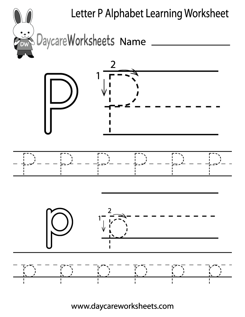 letter p preschool worksheets
