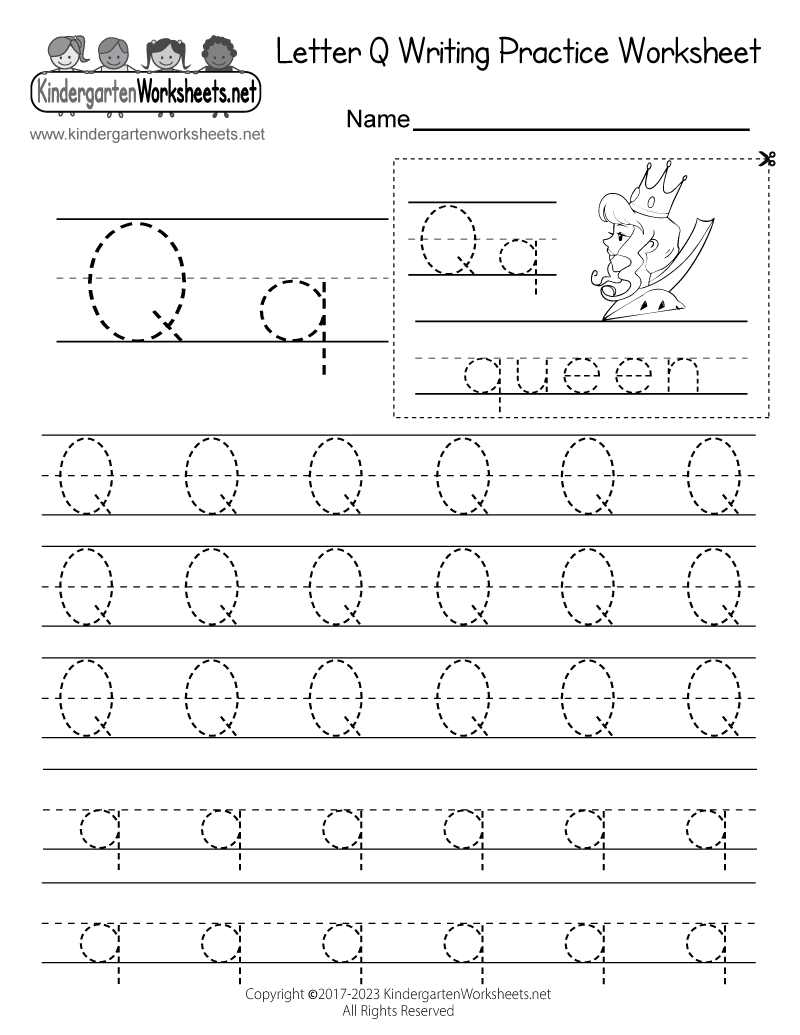 letter q worksheets for kindergarten