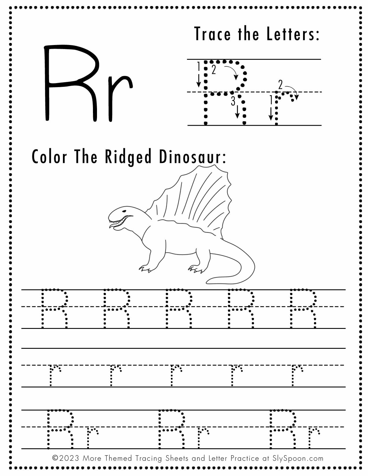 Free Printable Letter R Worksheets Sly Spoon