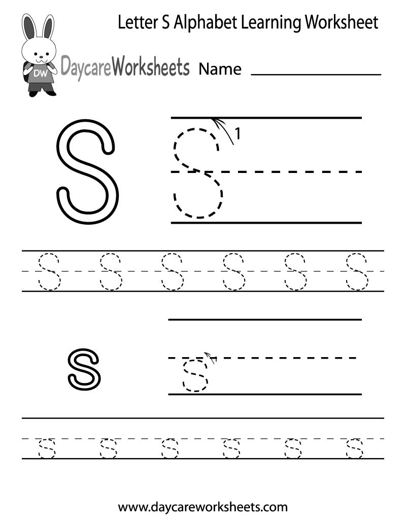 letter s preschool worksheets