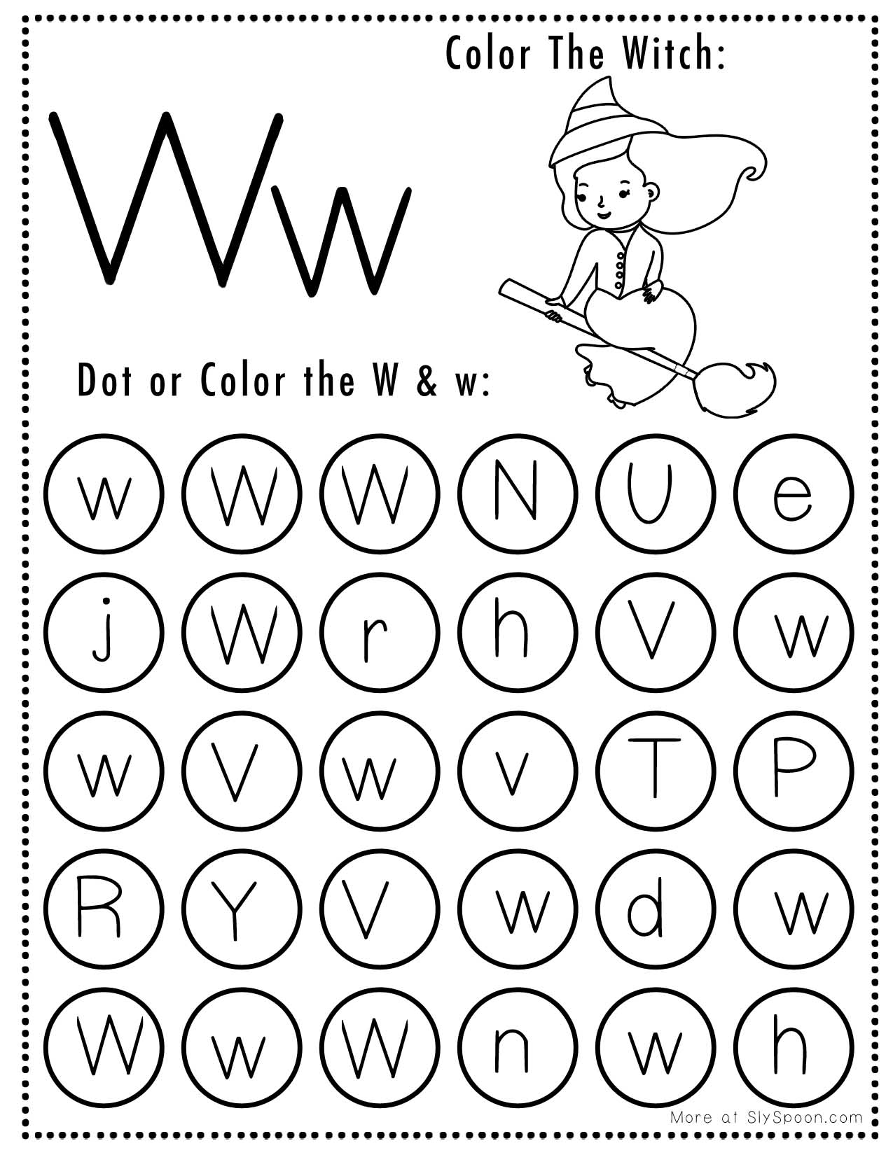 letter w worksheet preschool