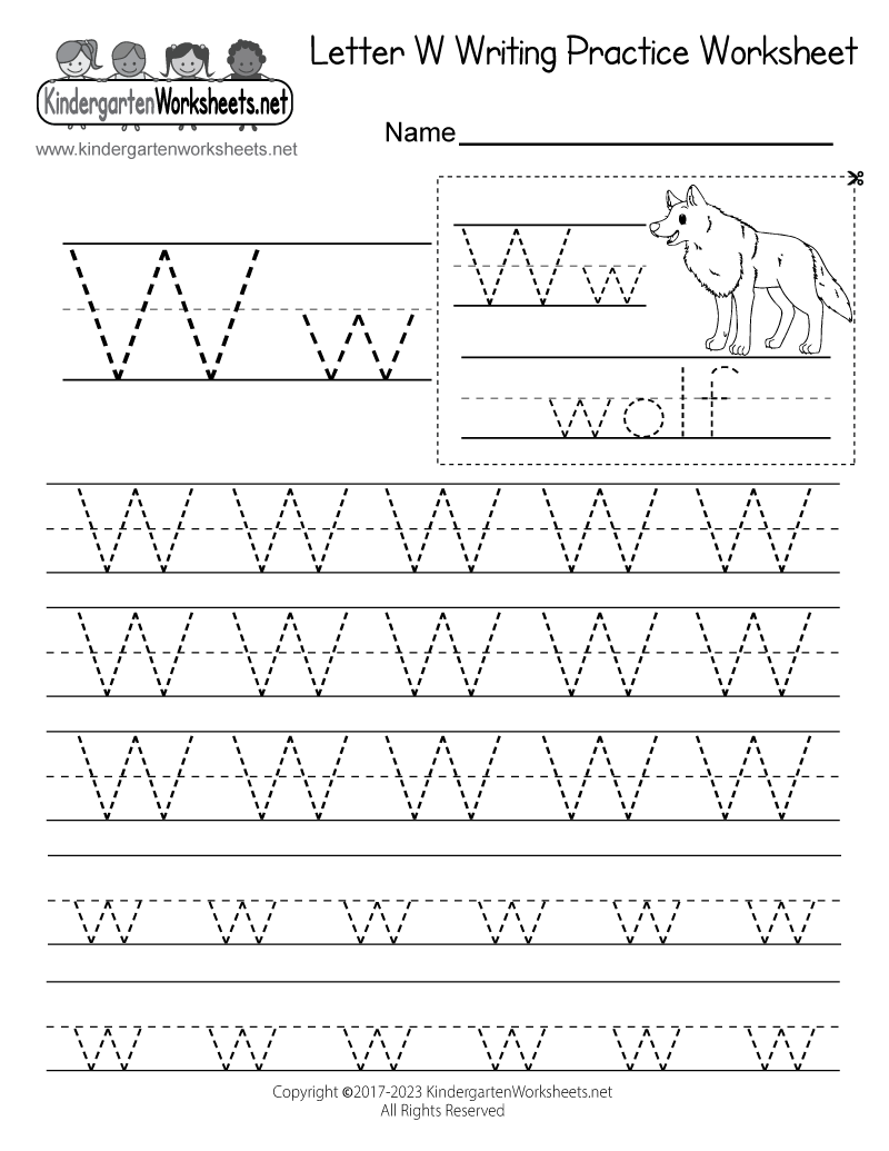 Free Printable Letter W Writing Practice Worksheet