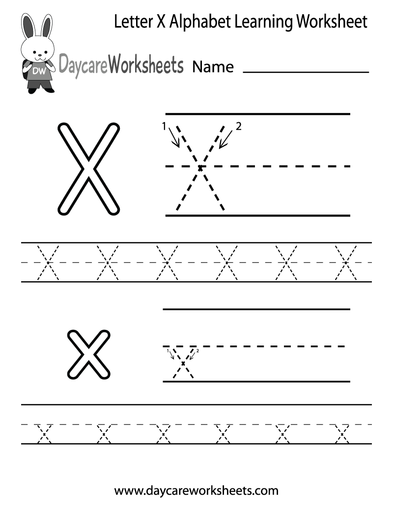 Free Printable Letter X Alphabet Learning Worksheet For Preschool Free Printable Letter X Alphabet Learning Worksheet For Preschool