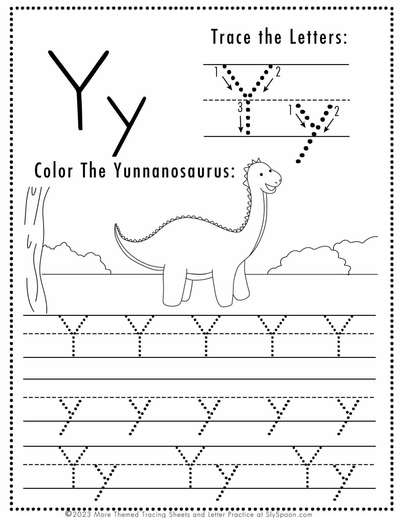Free Printable Letter Y Worksheets Sly Spoon