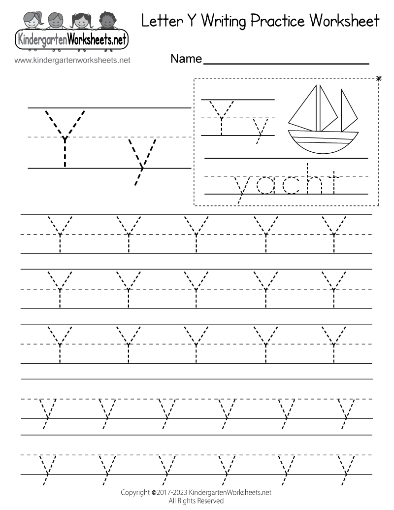 Free Printable Letter Y Writing Practice Worksheet Free Printable Letter Y Writing Practice Worksheet