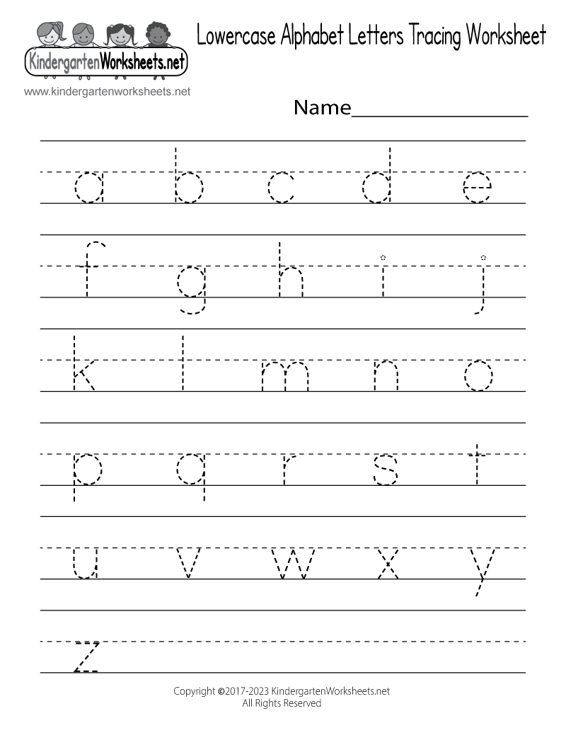 kindergarten abc worksheets