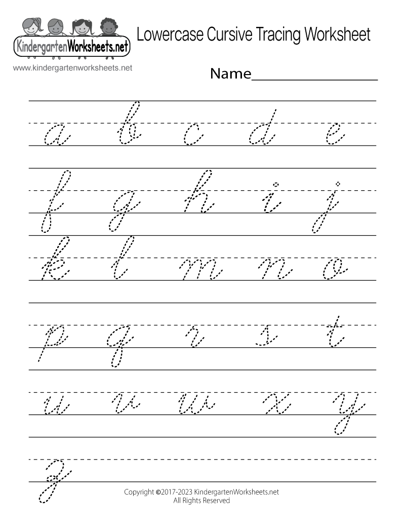 Free Printable Lowercase Cursive Tracing Worksheet Free Printable Lowercase Cursive Tracing Worksheet