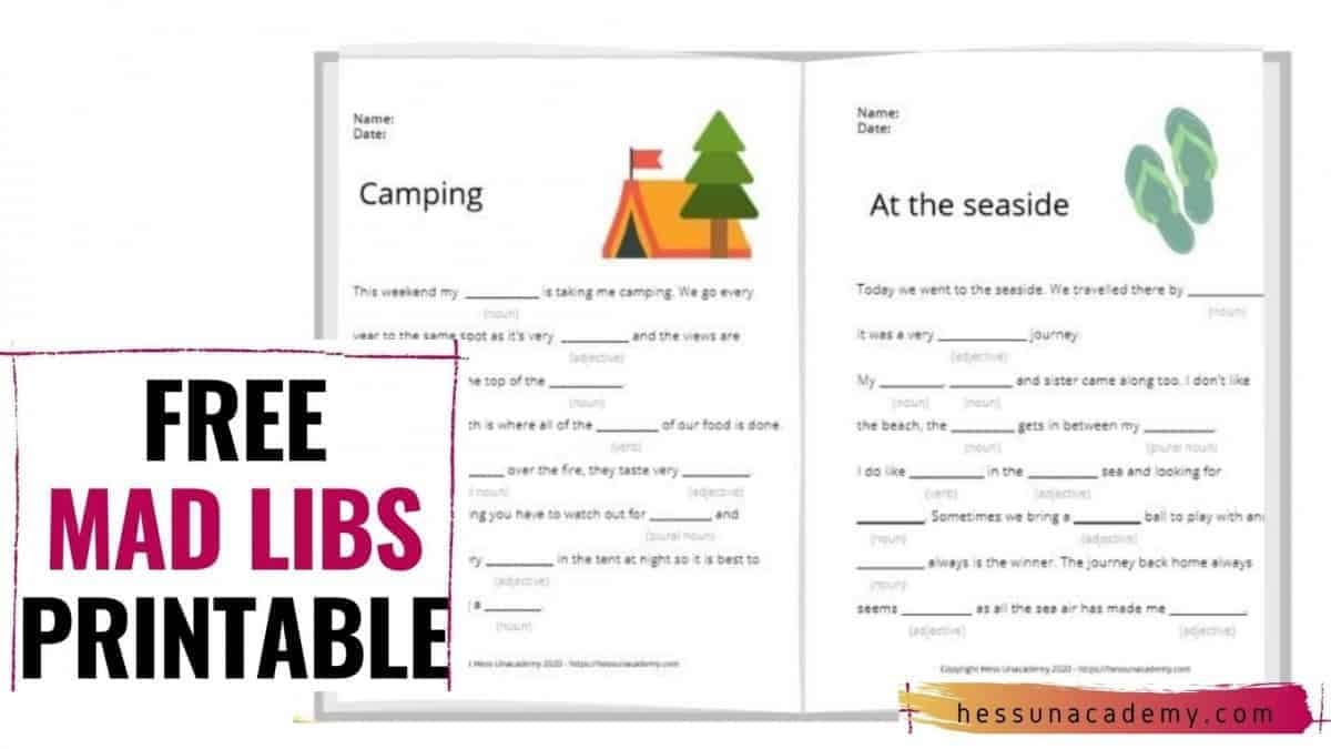 mad libs free printable worksheets