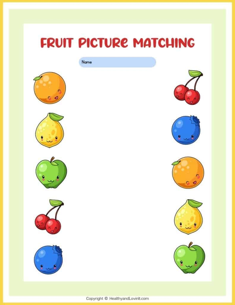 Free Printable Matching Worksheets For Preschool And Kindergarten