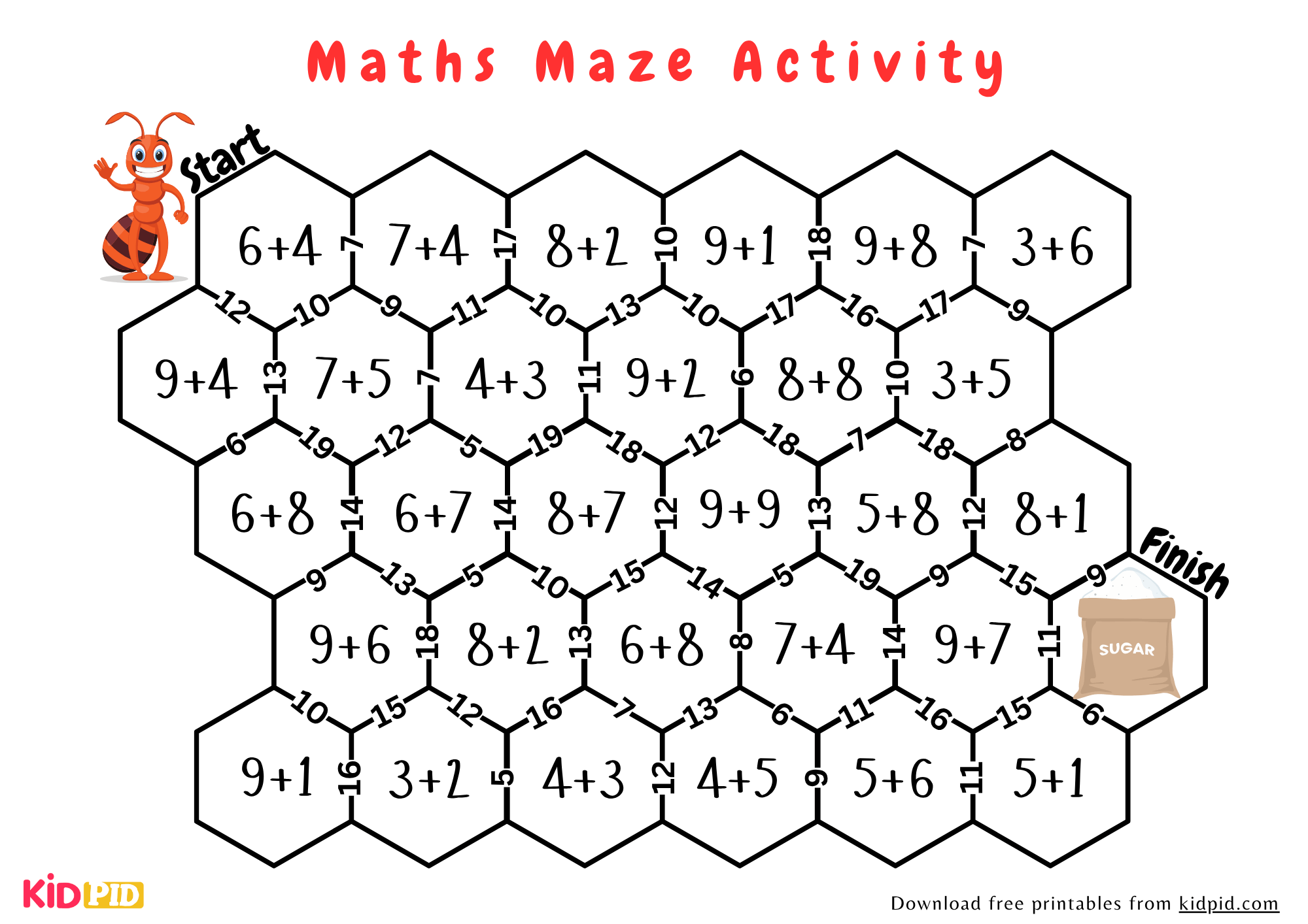 Free Printable Math Maze Activity For Kids Kidpid