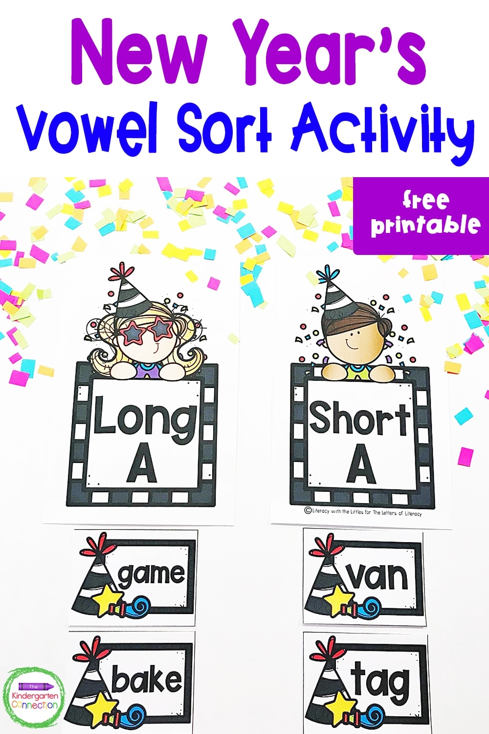 FREE Printable New Year s Long And Short Vowel Sort For Kindergarten 