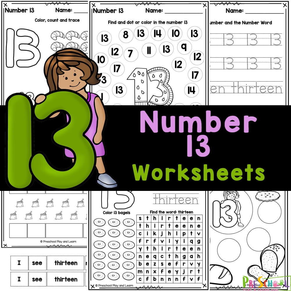 number 13 worksheet preschool