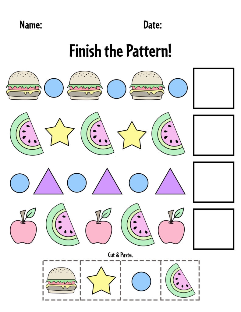 kindergarten worksheets patterns