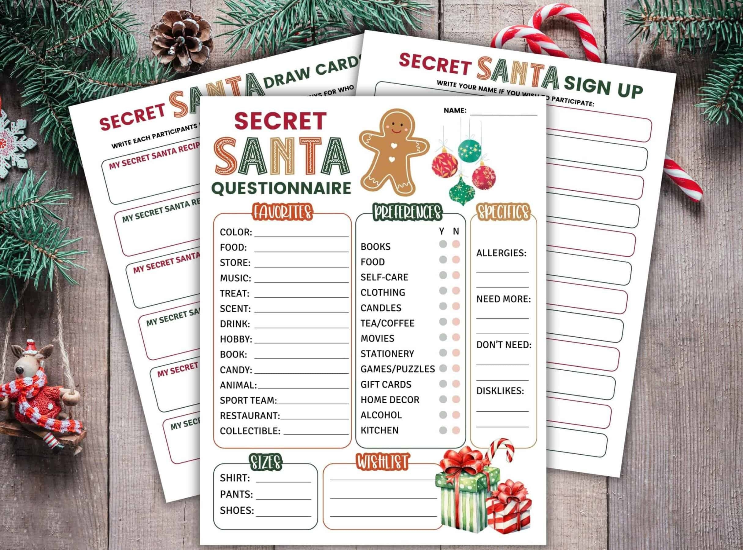 Free Printable Secret Santa Questionnaire