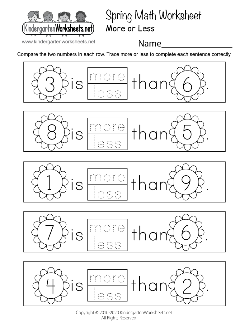 Free Printable Spring Math Worksheet Free Printable Spring Math Worksheet
