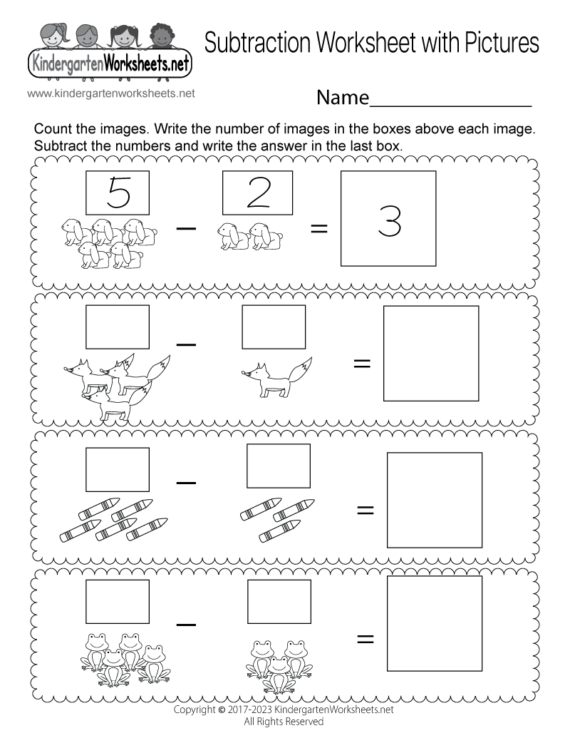 subtraction worksheets for preschool