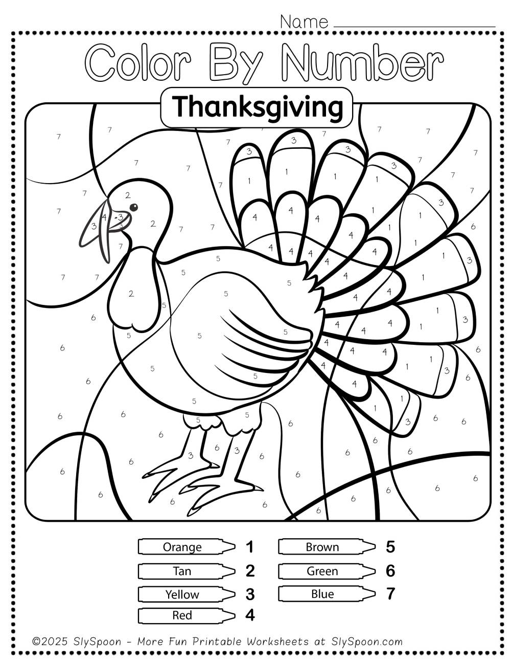 Free Printable Thanksgiving Color By Number Pages For Kids Sly Spoon