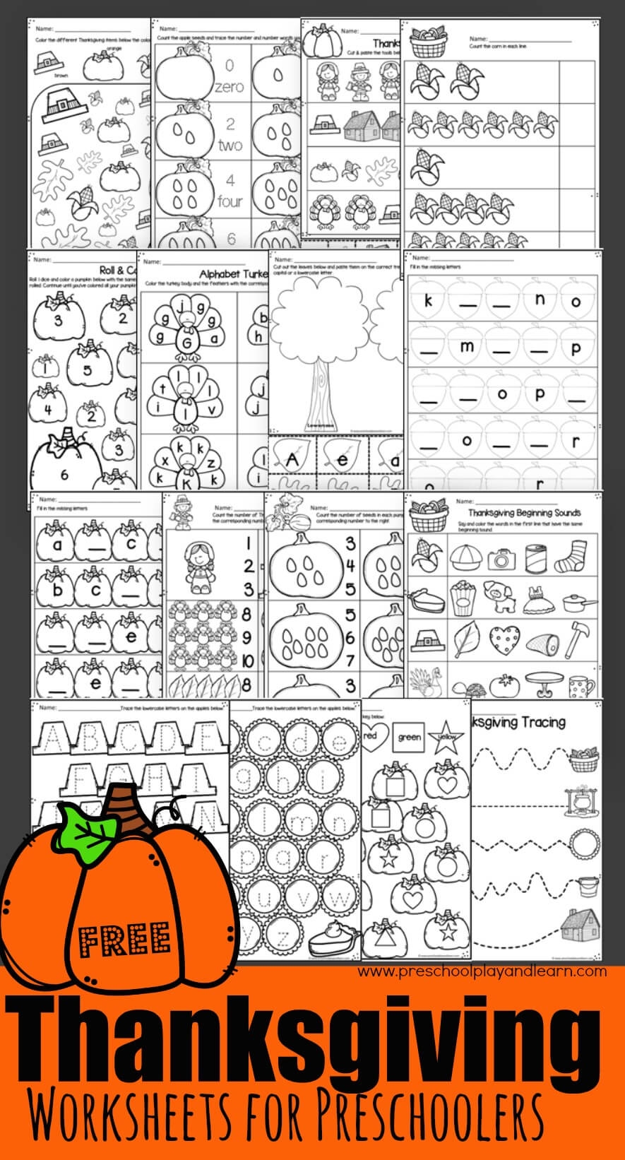 FREE Printable Thanksgiving Worksheets For Preschool FREE Printable Thanksgiving Worksheets For Preschool