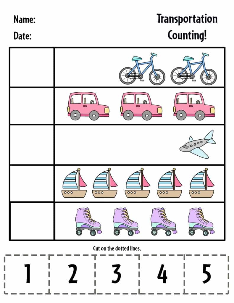 Free Printable Transportation Worksheets For Kids The Hollydog Blog