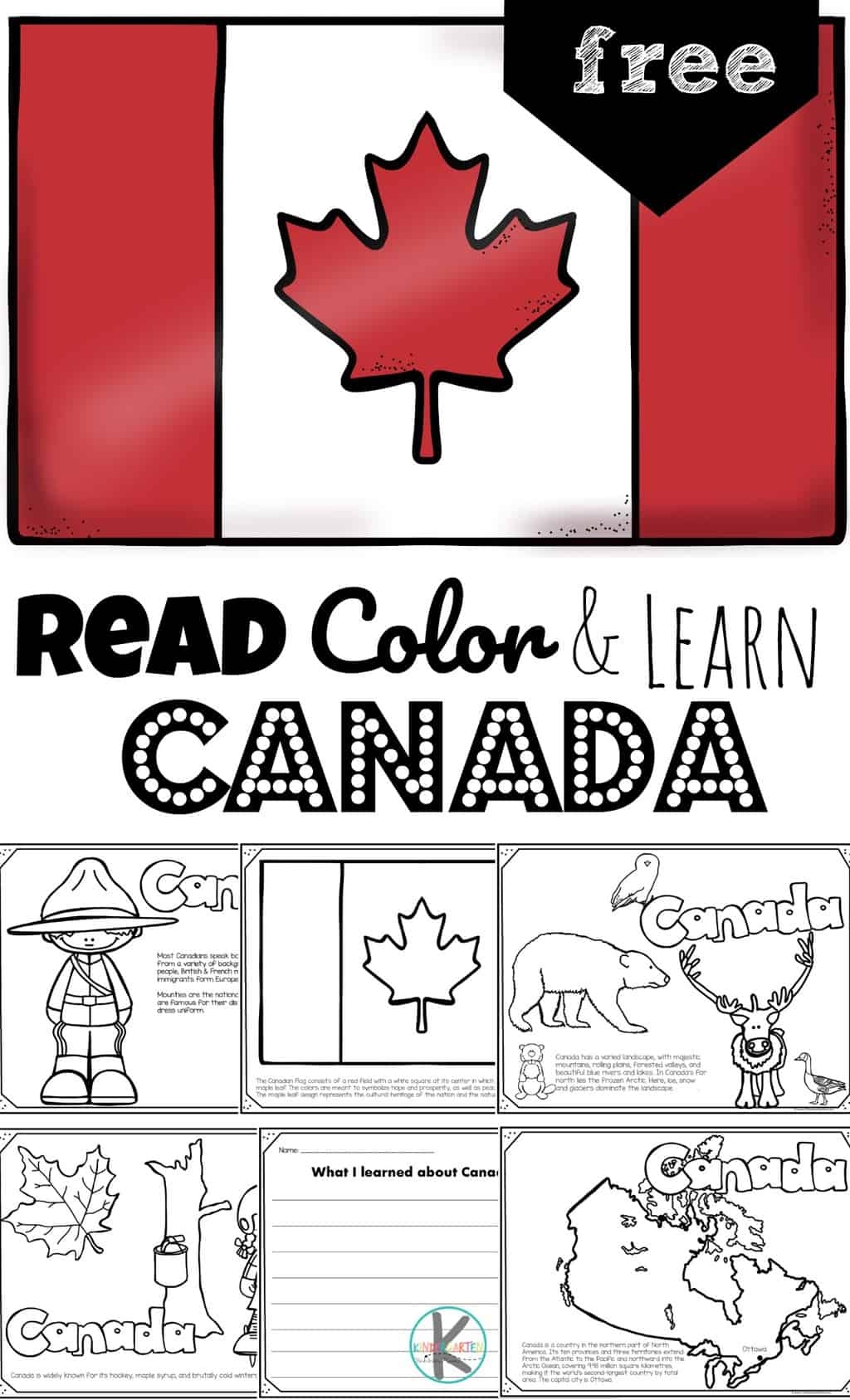 FREE Read Color And Learn About CANADA For Kids