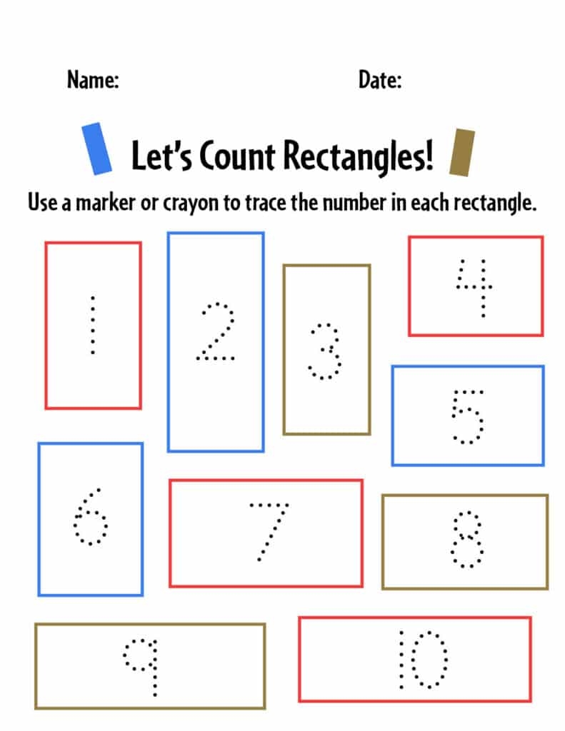 Free Rectangle Worksheets For Preschool The Hollydog Blog Worksheets Library
