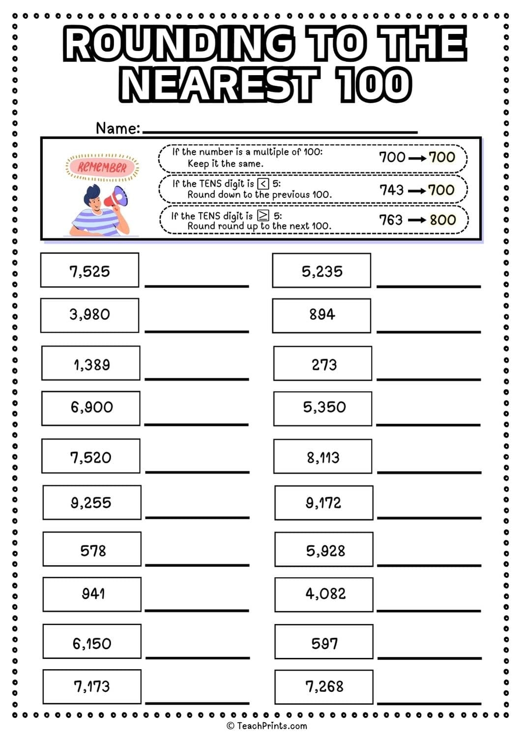 math rounding worksheets