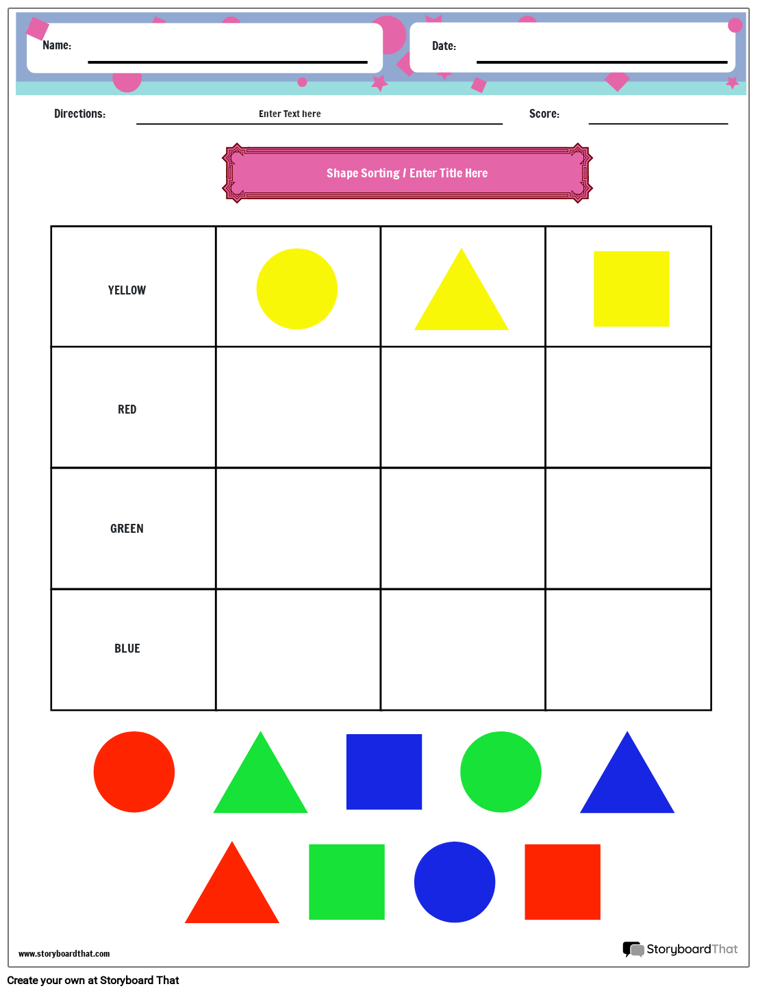 Free Shape Sorting Worksheets By Storyboard That Free Shape Sorting Worksheets By Storyboard That
