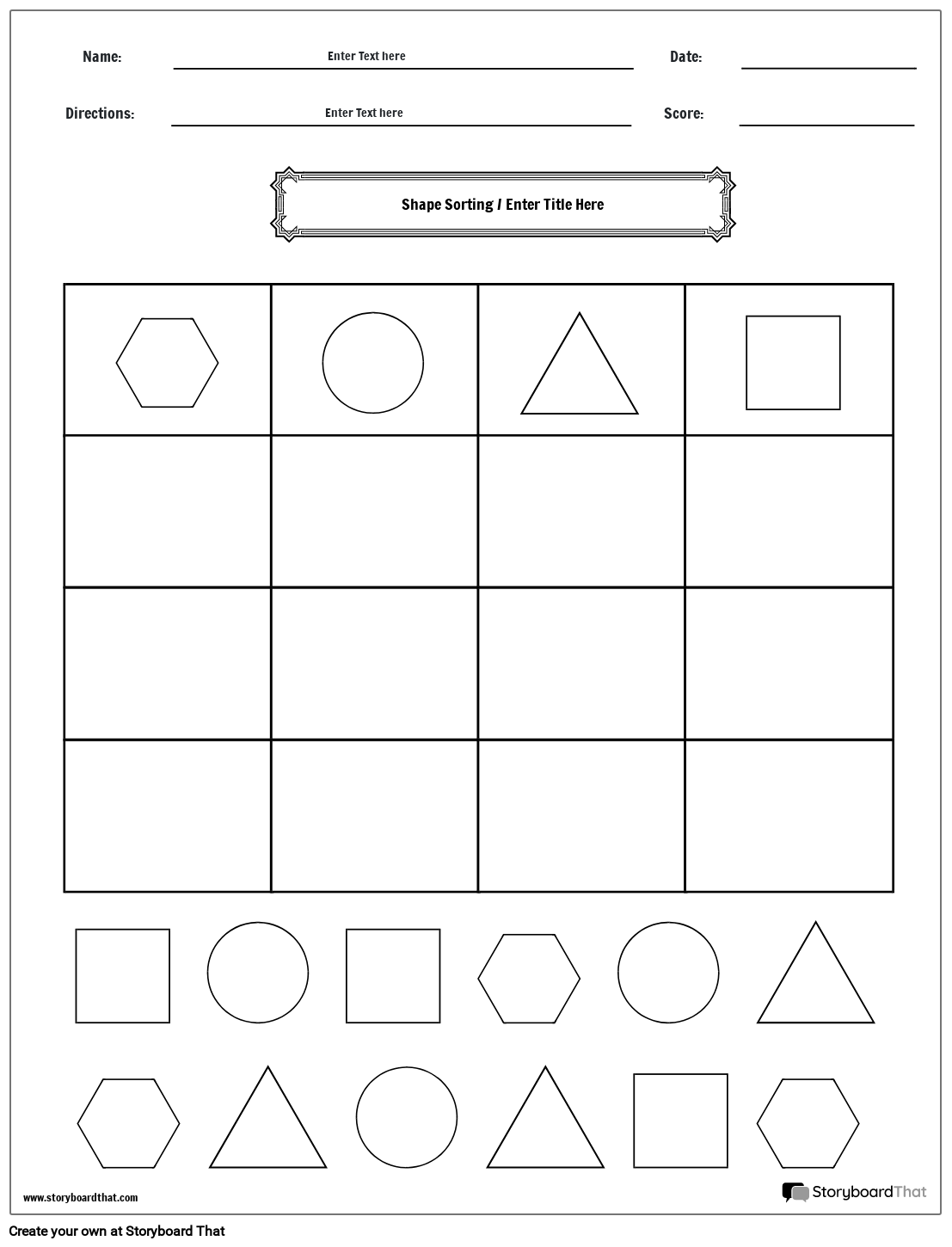 Free Shape Sorting Worksheets By Storyboard That Free Shape Sorting Worksheets By Storyboard That