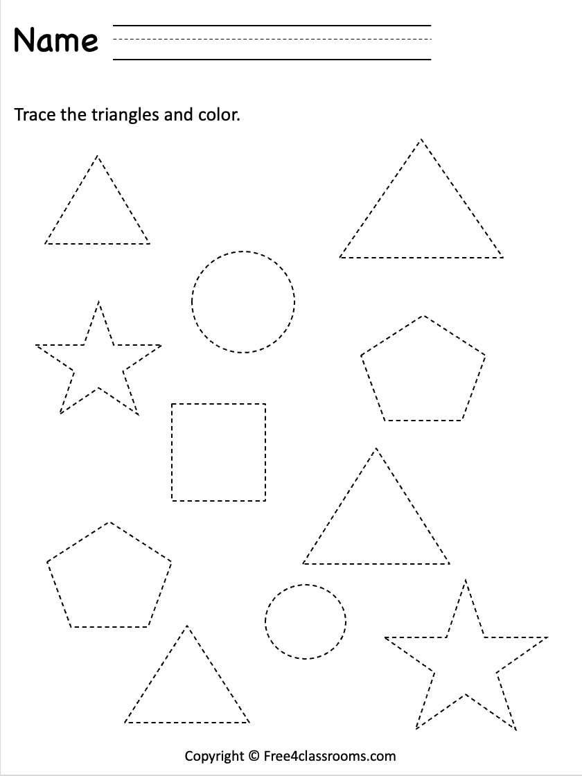 Free Shape Worksheet For Prek Fine Motor Skills