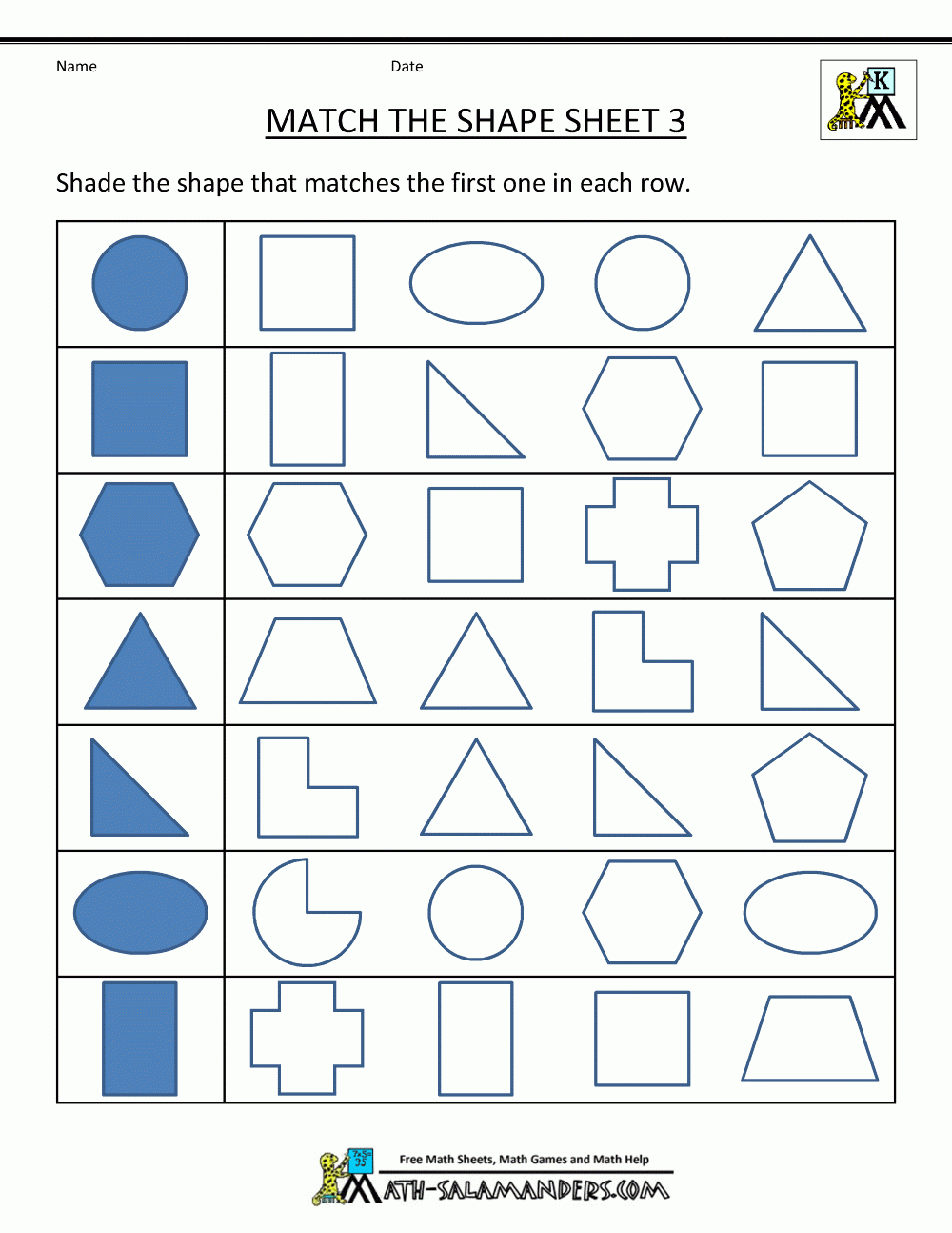 preschool worksheets shapes