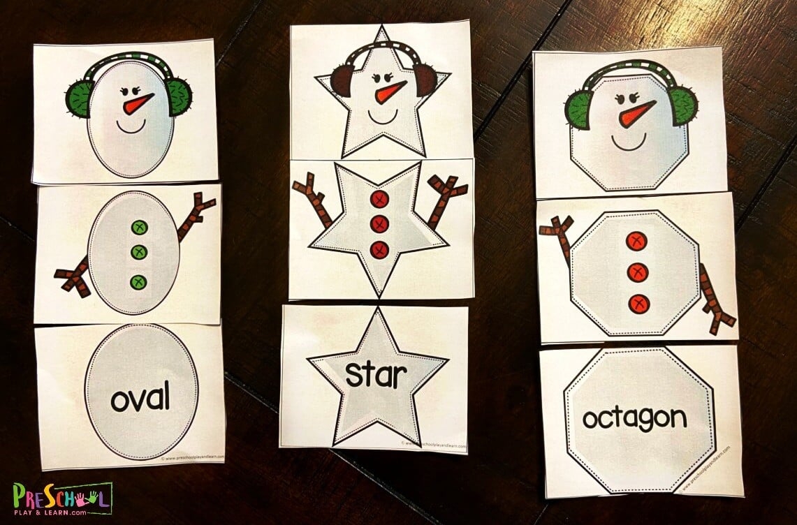  FREE Snowman Shapes Puzzle Printable Math Activity For Kids
