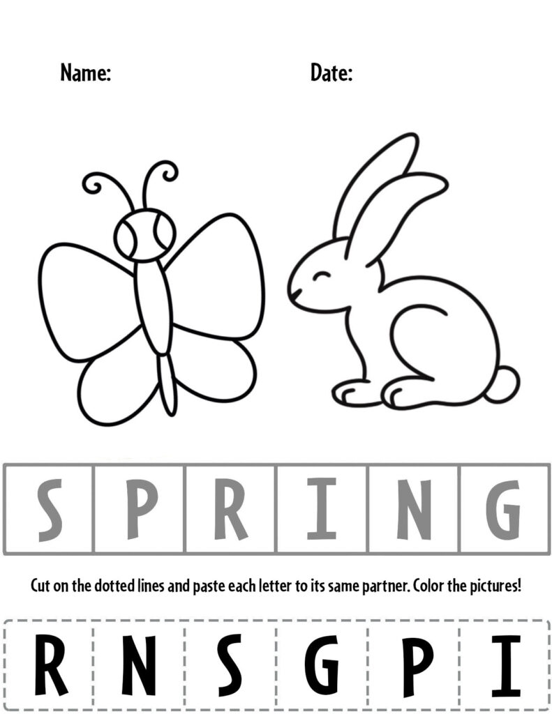 springtime worksheets for kindergarten