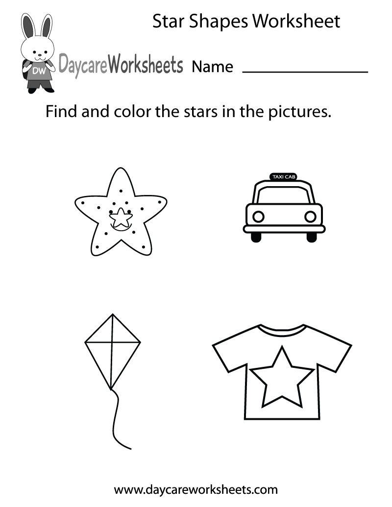 Free Star Shapes Worksheet For Preschool Free Star Shapes Worksheet For Preschool
