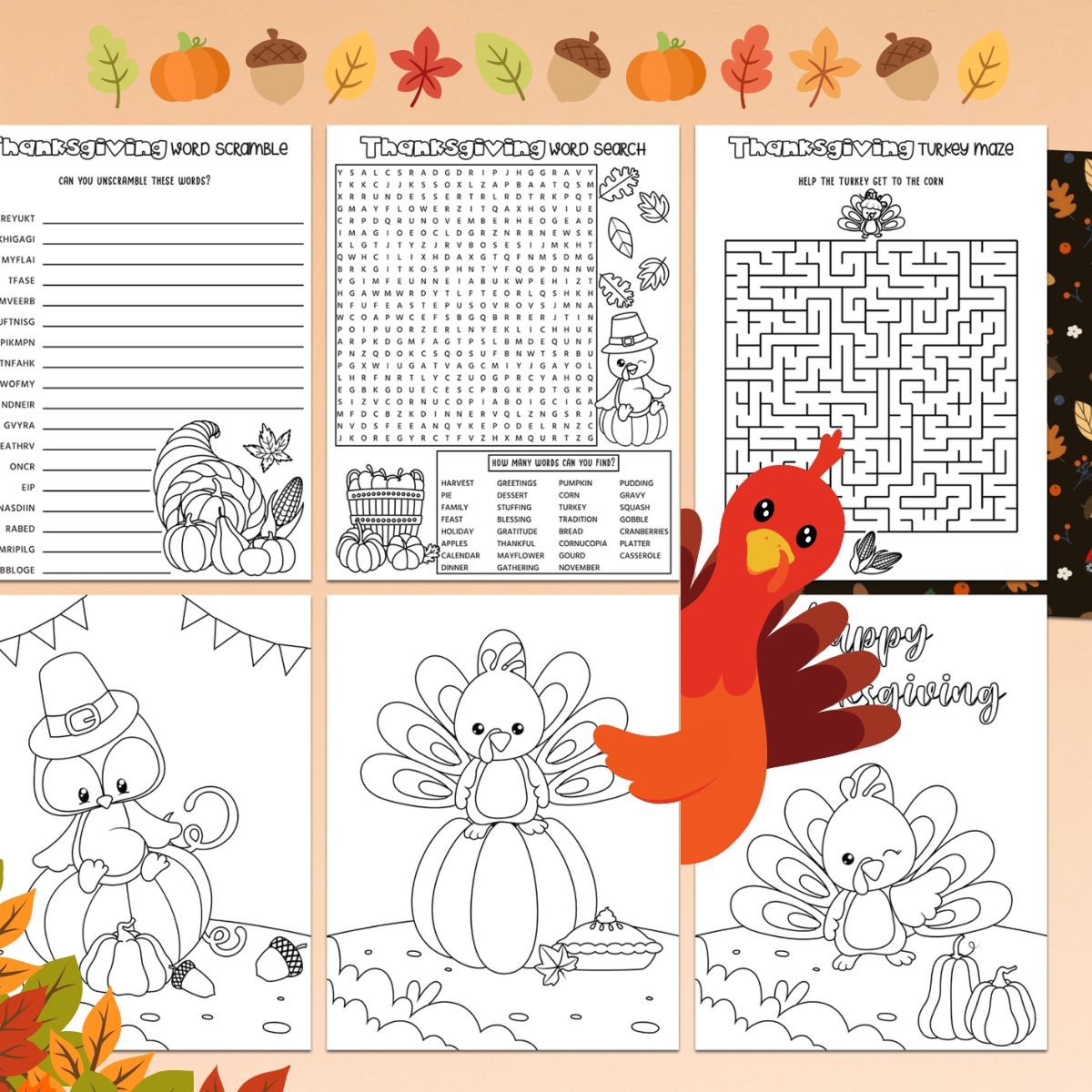 free thanksgiving printable worksheets