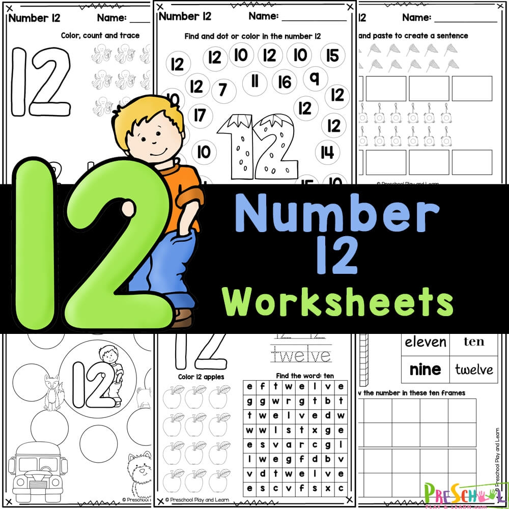 FREE Trace And Write Number 12 Worksheets For Preschool